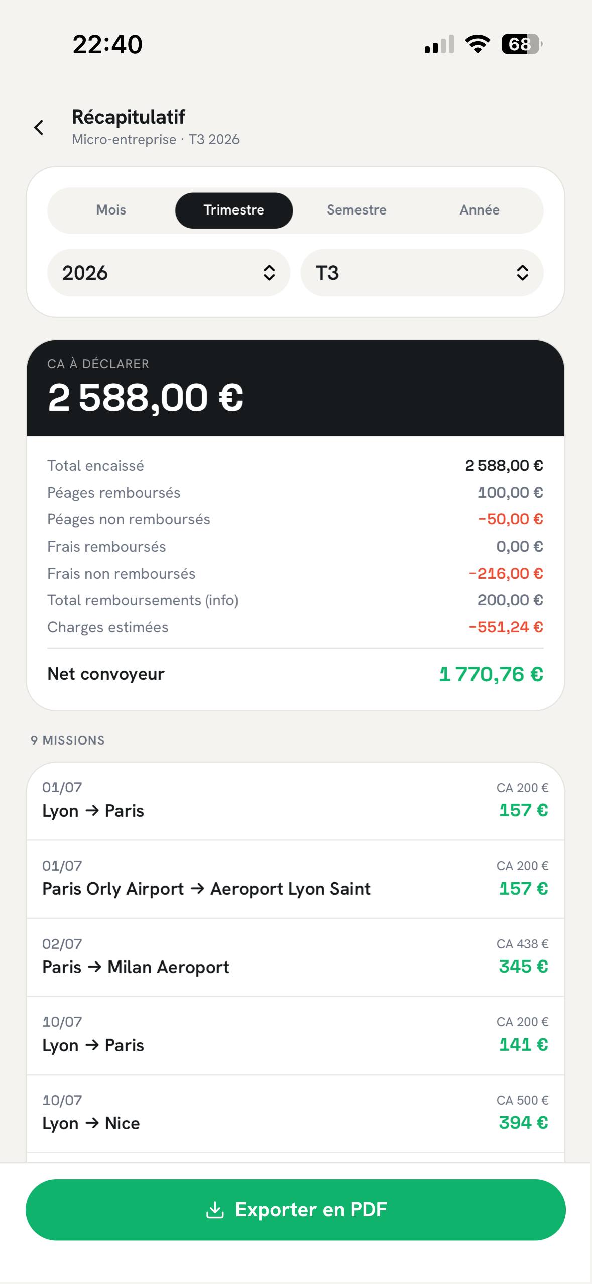 Documents de convoyage : devis, facture et note de frais